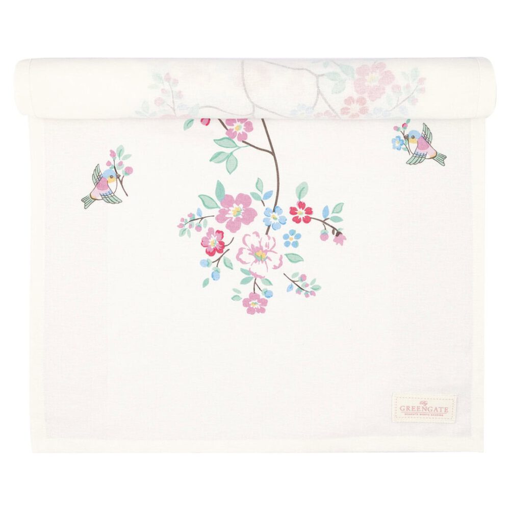 greengate tischläufer 'desdemona' white