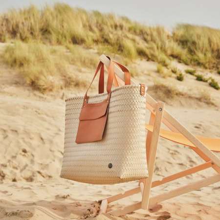 handed by flechtkorb percey shopper, deep carrot