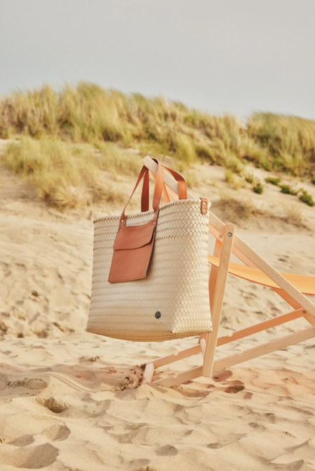 handed by flechtkorb percey shopper, deep carrot