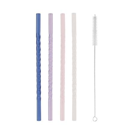 eulenschnitt glasstrohhalme "grün geknickt" 4er set, 20 cm