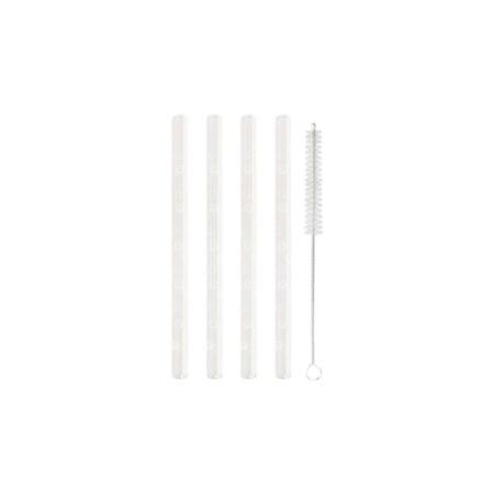 eulenschnitt glasstrohhalme "smiley" 4er set, 13 cm