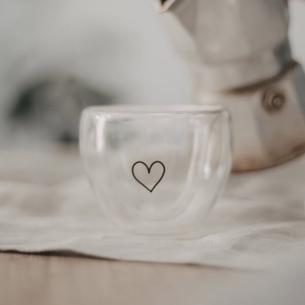 eulenschnitt doppelwandiges glas "herz", 50 ml