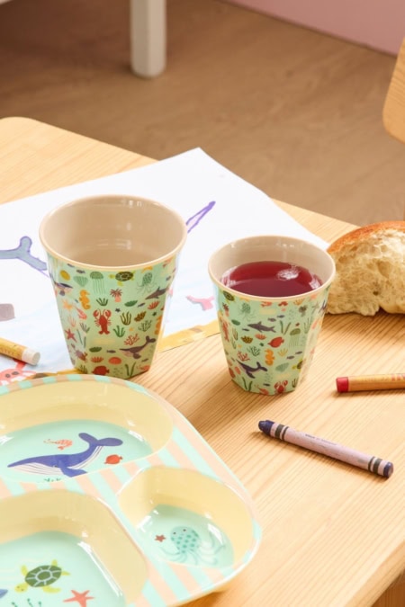 rice kinderteller "happy forest print", pink (kopie)