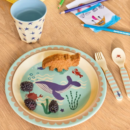 rice kinderteller "happy forest print", pink (kopie)