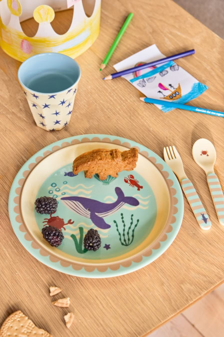 rice kinderteller "happy forest print", pink (kopie)