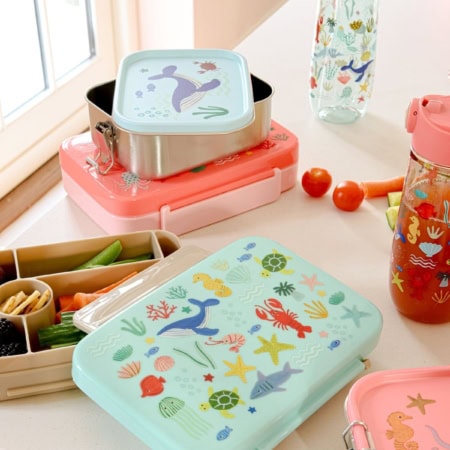 rice lunchbox "blue ocean print"