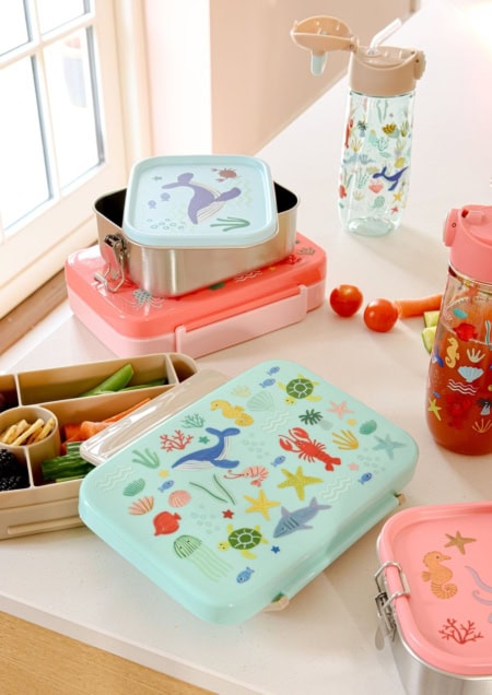 rice lunchbox "blue ocean print"