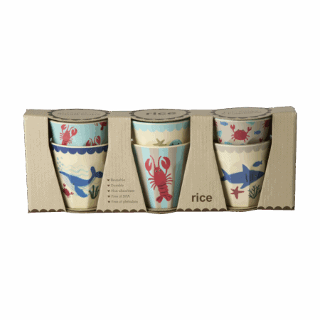 rice kleiner becher "coral ocean print", diverse motive (kopie)