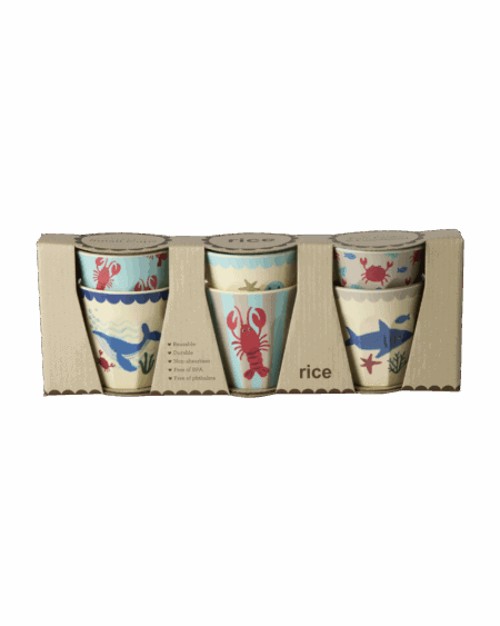 rice kleiner becher "coral ocean print", diverse motive (kopie)