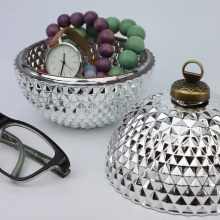 hoff interieur glasdose "christmas ball", silber