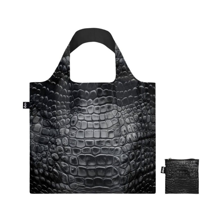 loqi-faltbare-einkaufstasche-crocodile-black