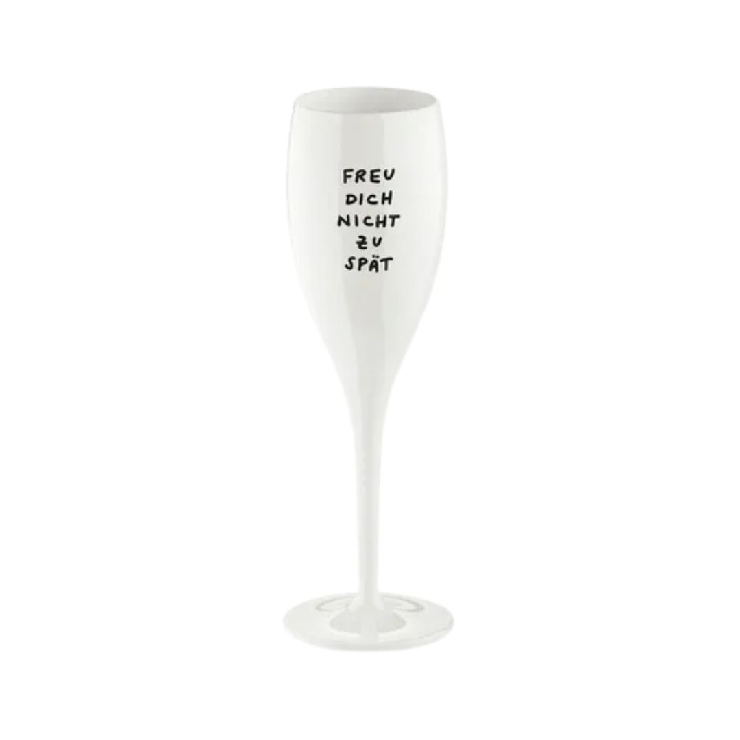 KOZIOL Sektglas „Freu dich nicht zu spät”, 100 ml