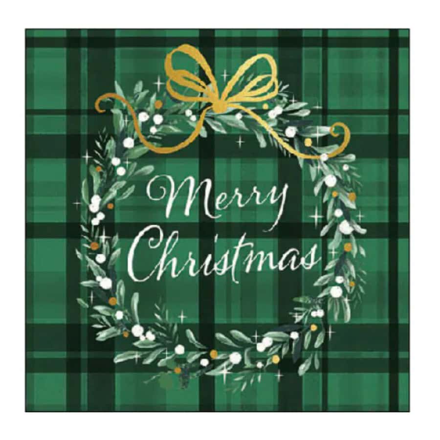 ambiente-serviette-25-christmas-plaid-gruen