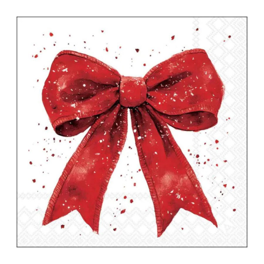 ambiente-serviette-25-fancy-bow-rot-weiss
