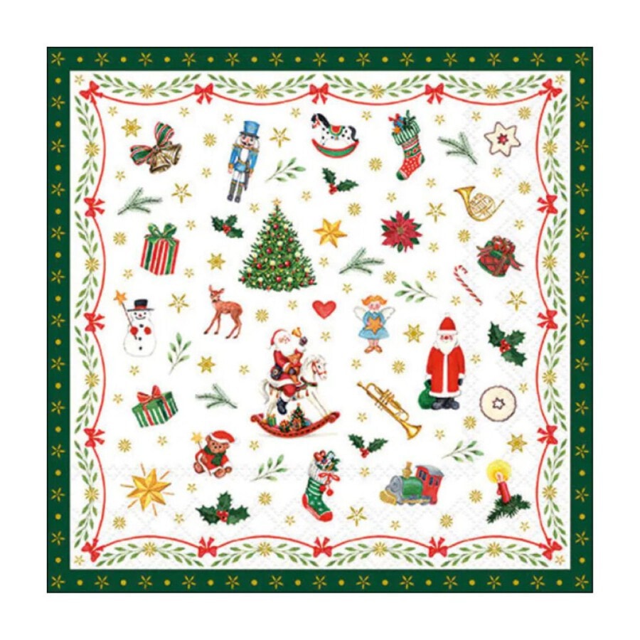 ambiente-serviette-25-ornaments-all-over-gruen