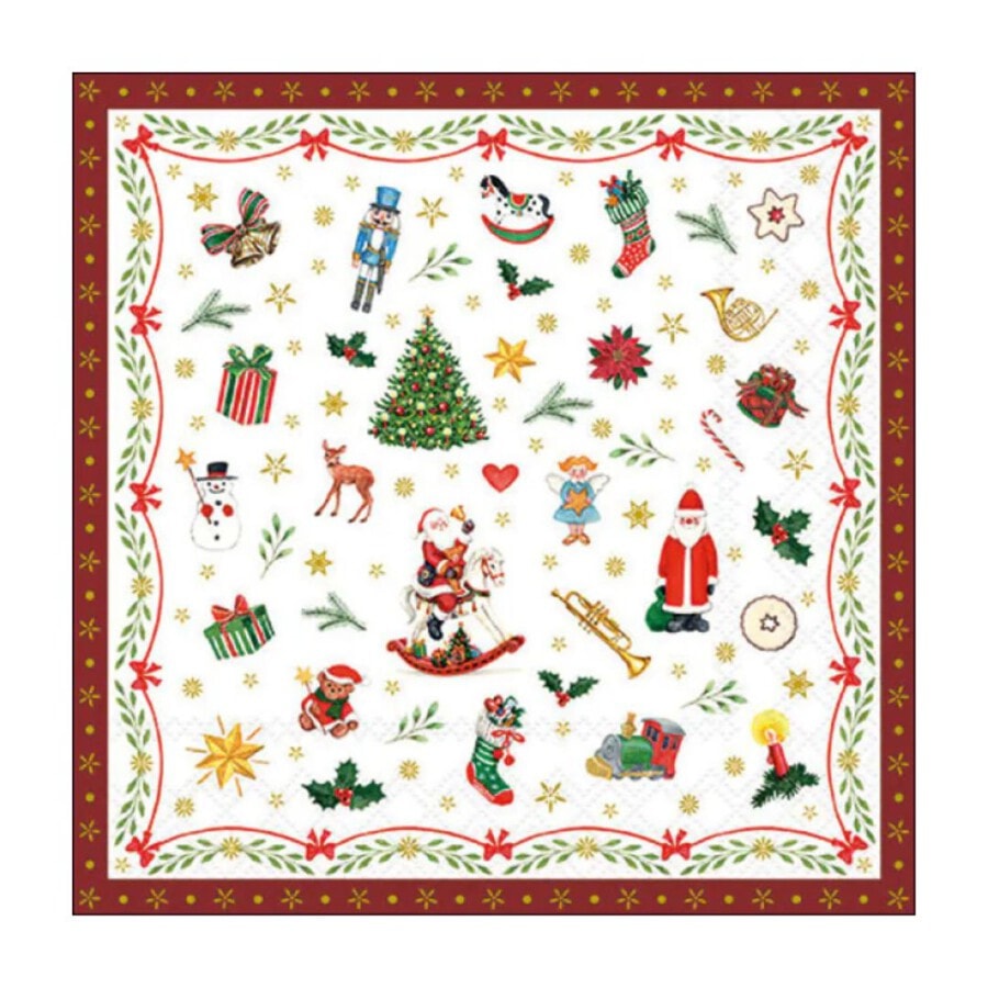 ambiente-serviette-25-ornaments-all-over-rot