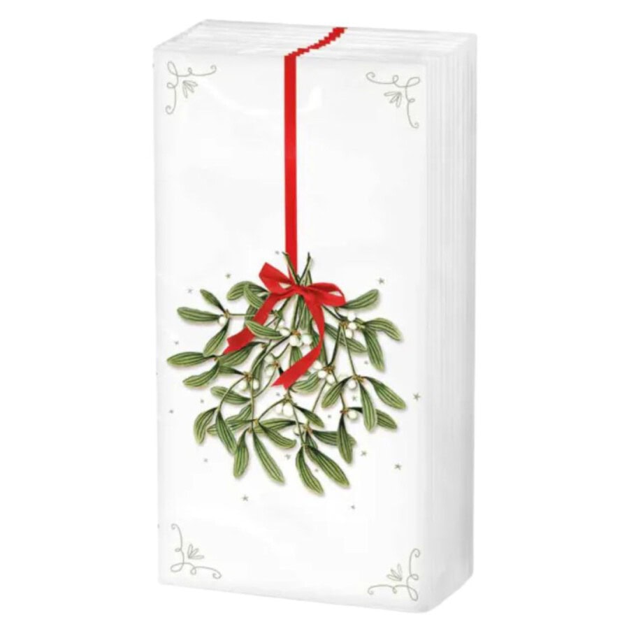 ambiente-taschentuecher-mistletoe-with-bow-white