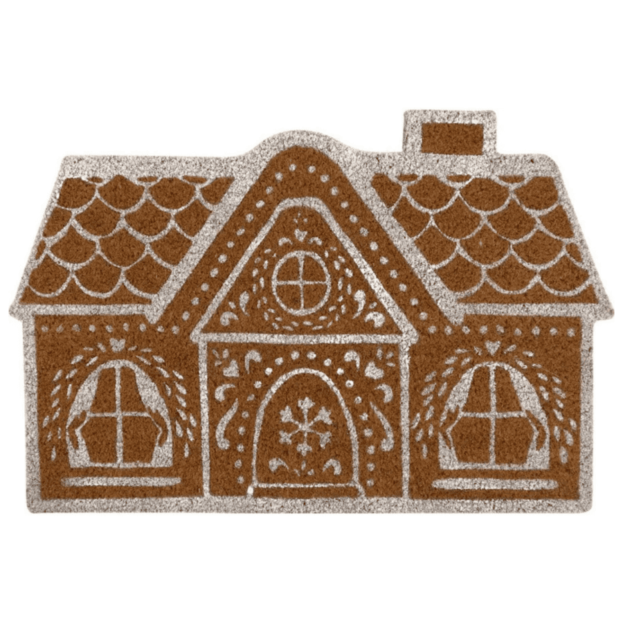 Greengate-Doormat-Gingerbread-house-white-X-Mas