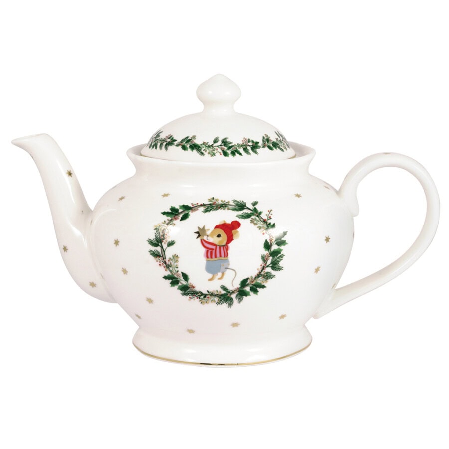 Greengate-Teapot-round-Joanni-white-X-Mas