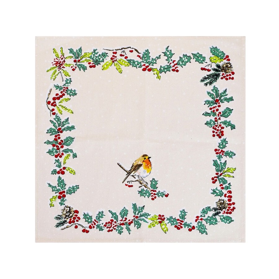 Ulster-Weavers-Christmas Robins-Cotton-Napkin-X-mas