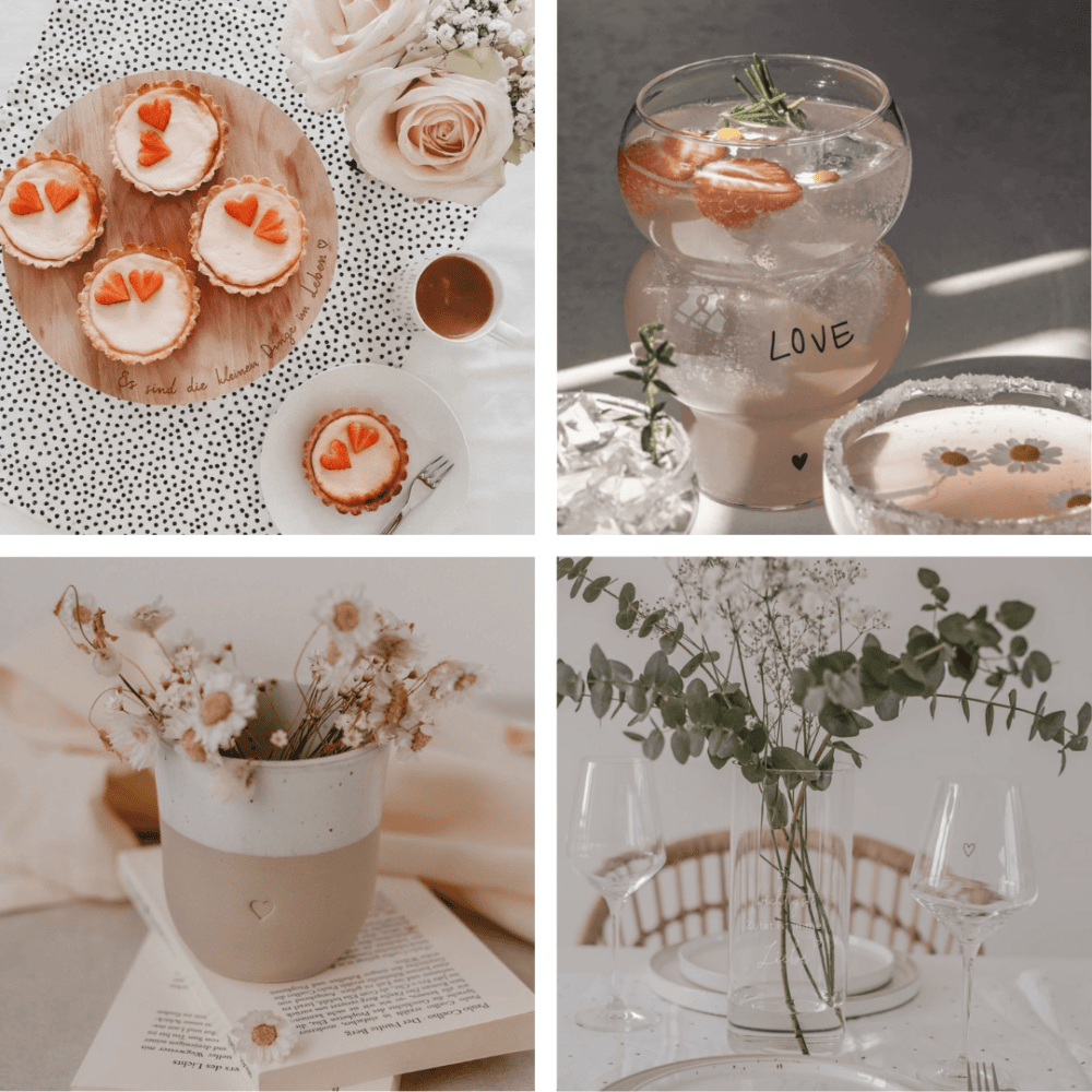 rice melamin latte-löffel "flower me happy", diverse motive - rosa